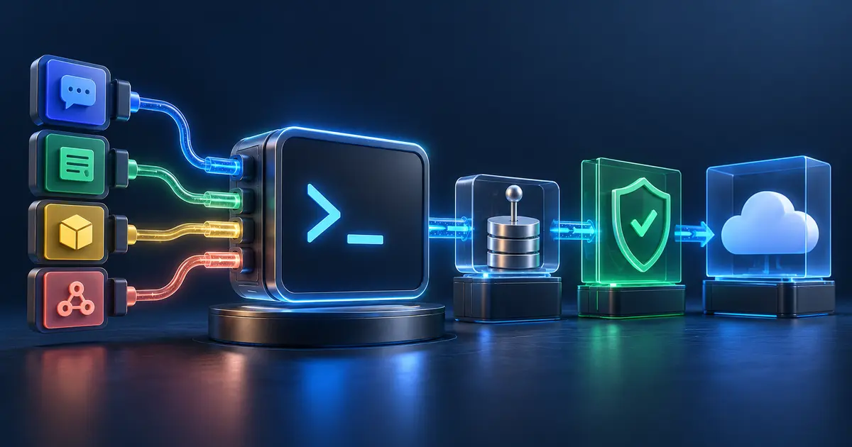 Modular command-line extension system connecting LangChain agents to a secured cloud deployment pipeline